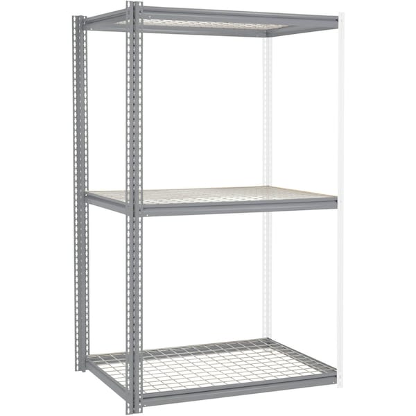 Global Industrial High Cap. Add-On Rack 48Wx36Dx60H 3 Levels Wire Deck 1500 Lb. Per Level GRY 581059GY - main